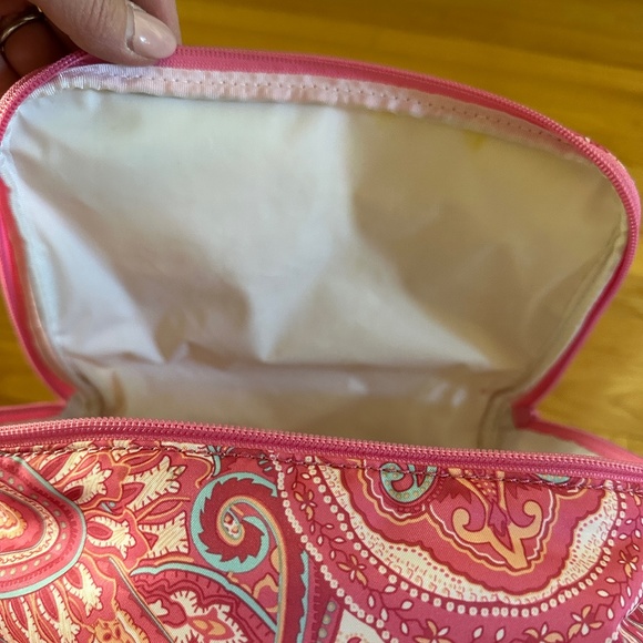 Lauren Ralph Lauren Cosmetic Case Travel Case Train Case Pink Paisley - Picture 14 of 15